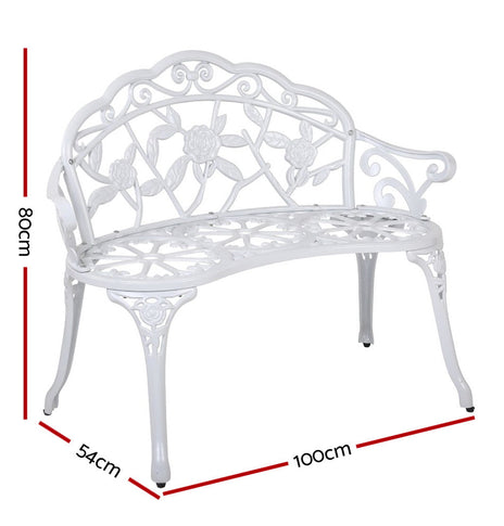 Gardeon Victorian Garden Bench White