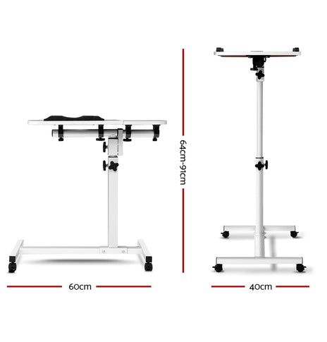 Artiss Laptop Table Desk Adjustable Stand - White