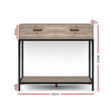 Artiss Hallway Console Table Hall Side Entry Display Desk Drawer Storage Oak