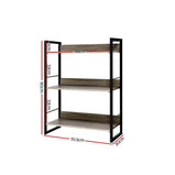 Artiss Bookshelf Display Shelves Metal Bookcase Wooden Book Shelf Wall Storage