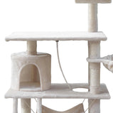 i.Pet Cat Tree 141cm Trees Scratching Post Scratcher Tower Condo House Furniture Wood Beige