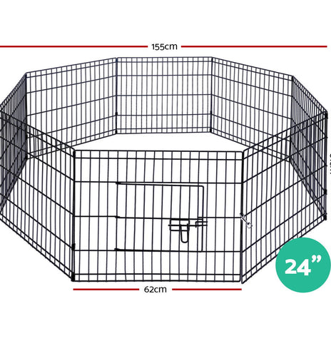 i.Pet 24" 8 Panel Pet Dog Playpen Puppy Exercise Cage Enclosure Play Pen Fence