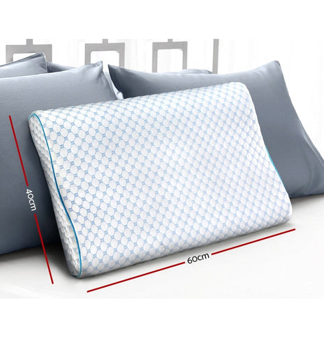 Giselle Memory Foam Pillow Ice Silk Cover Contour Pillows Cool Cervical Support