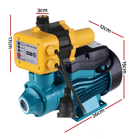 Auto Peripheral Water Pump Clean Electric Garden Farm Rain Tank Irrigation QB60 Yellow