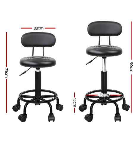 Artiss Salon Stool Swivel Chairs with Back Barber Beauty Hydralic Lift
