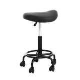 Artiss Saddle Stool Salon Chair Black Swivel Beauty Barber Hairdressing Gas Lift