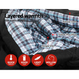 Weisshorn Sleeping Bag Bags Double Camping Hiking -10??C to 15??C Tent Winter Thermal Grey