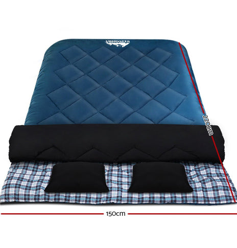 Weisshorn Sleeping Bag Bags Double Camping Hiking -10??C to 15??C Tent Winter Thermal Navy