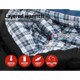 Weisshorn Sleeping Bag Bags Double Camping Hiking -10??C to 15??C Tent Winter Thermal Navy