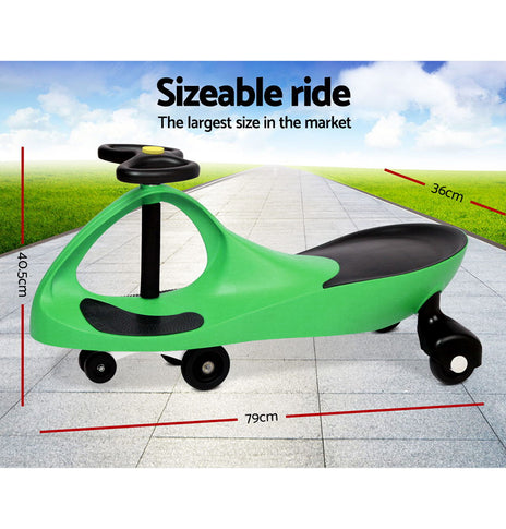 Rigo Kids Ride On Swing Car  -Green