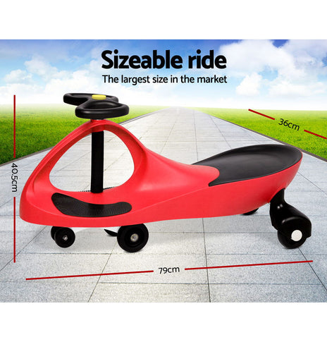 Rigo Kids Children Swing Car Ride On Toys Scooter Wiggle Slider Swivel Cars Red