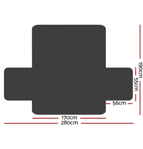 Artiss Sofa Cover Quilted Couch Covers Lounge Protector Slipcovers 3 Seater Dark Grey