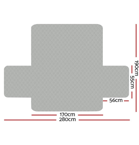 Artiss Sofa Cover Quilted Couch Covers Lounge Protector Slipcovers 3 Seater Grey