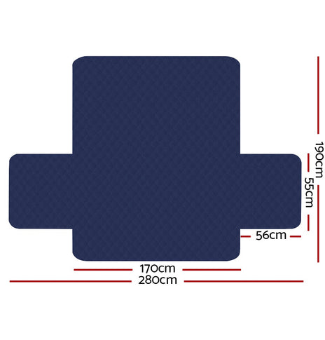 Artiss Sofa Cover Quilted Couch Covers Lounge Protector Slipcovers 3 Seater Navy
