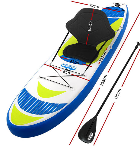 Weisshorn 11FT Stand Up Paddle Board Inflatable SUP Surfborads 15CM Thick