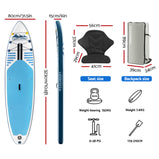 Weisshorn Stand Up Paddle Board Inflatable SUP Surfboard Paddleboard Kayak 10FT