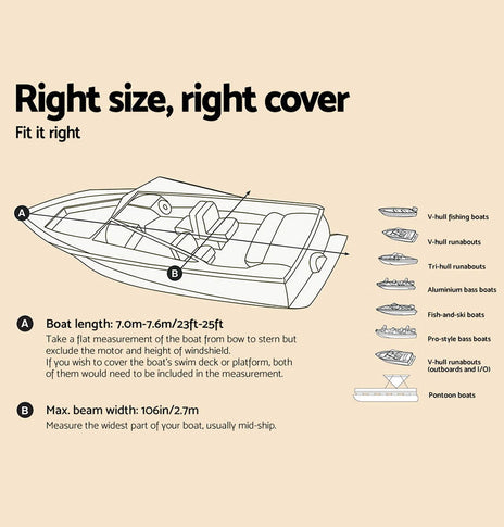 Seamanship 23 - 25ft Waterproof Boat Cover