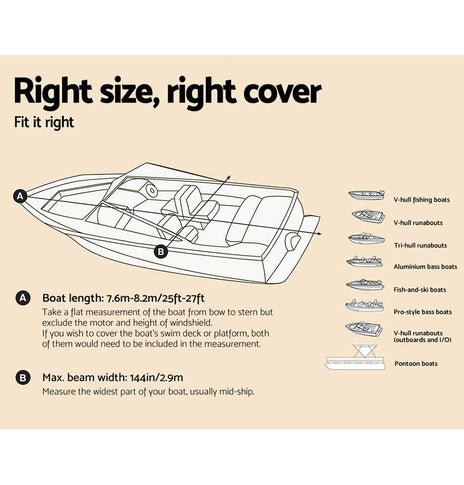 Seamanship 25 - 27ft Waterproof Boat Cover