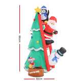 Jingle Jollys Inflatable Christmas Tree Santa 1.8M Decorations Outdoor LED Light