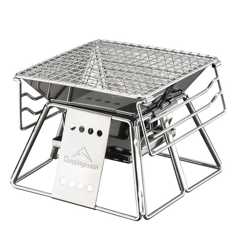 Portable Stainless Steel BBQ Grill Non-stick Surface Folding Barbecue Grill Outdoor Camping Picnic Tool