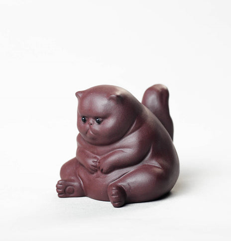 Zisha Tea Pet Cat Decoration Sculpture Handicraft Decoration