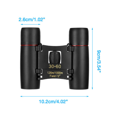 Binoculars 30x60 Zoom Travel Compact Folding Telescope Hunting Day Night Outdoor