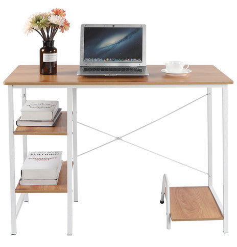 Modern Computer Desk Study Table Office Desk With 2 Shelves For Home Office